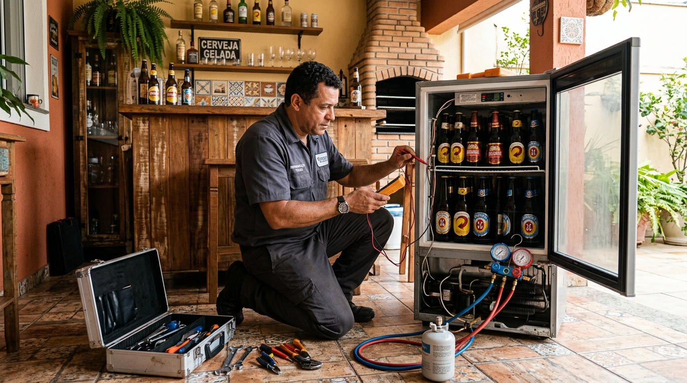 Recarga de gás refrigerante de cervejeira em Governador Valadares‑MG